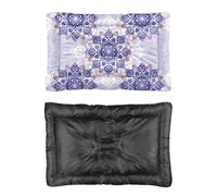 Hightopup Lit pour chien motif mandala vert et violet avec dessous antidérapant - Lavable - Grande caisse - 60 x 45 cm