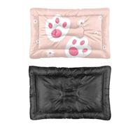 Hightopup Lit pour chien motif pieds de lapin rose avec fond antidérapant et tapis moelleux pour plusieurs scénarios meubles cadeau imprimé grand 90 x 60 cm