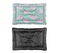 Hightopup Lit pour chien motif tête de grenouille lilas - Housse de lit pour chien - Fond antidérapant - Portable - Grand lit imperméable - Cadeau imprimé pour animal domestique - 90 x 60 cm