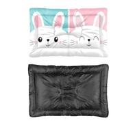 Hightopup Lit pour chien ou chat avec fond antidérapant et indestructible Motif lapin souriant Rose Bleu 90 x 60 cm