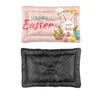 Hightopup Lit pour chien ou chat avec motif œuf de Pâques rose - Coussin antidérapant - Doux - Imperméable - Plusieurs scénarios - Matelas imprimé - 60 x 45 cm