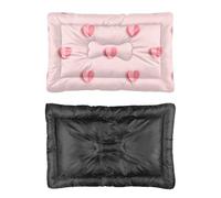 Hightopup Lit pour chien ou chat Motif cœurs roses et fond antidérapant Chaud Anti-mastication Multi Scénario Mobilier Cadeau imprimé Cage moyenne 90 x 60 cm