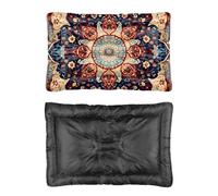 Hightopup Lit pour chien style persan mandala floral tapis de cage pour chien fond plat anti-mastication multi scénario grand meuble cadeau imprimé matelas 90 x 60 cm