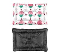 Hightopup Lit rétro pour chien motif rose et cœur, lit pour coffre de voiture, tapis de sol antidérapant, portable, anti-mastication, multi-scénarios, grand mobilier, cadeau, tapis imprimé 60 x 45 cm