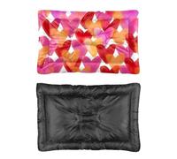Hightopup Lit romantique pour chien et chat avec fond antidérapant - Motif cœurs rouges et violets - Lit moelleux imperméable - Cadeau imprimé - Taille M - 60 x 45 cm