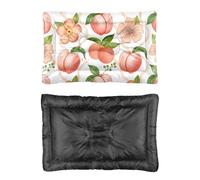 Hightopup Panier rond pour chien et chat Motif fruits aquarelle pêche 60 x 45 cm