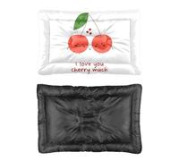 Hightopup Red Cherry I Love You Panier pour chien avec fond antidérapant doux et chaud pour l'hiver - Meubles cadeaux imprimés - Taille M - 90 x 60 cm