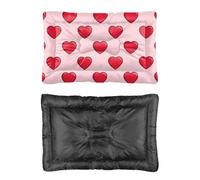 Hightopup Red Heart Valentine Panier pour chien avec fond antidérapant doux lavable Motif cœurs 60 x 45 cm