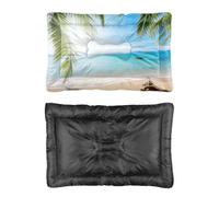 Hightopup Sunny Beach Panier pour chien avec fond antidérapant résistant lavable multi-scénario grand meuble cadeau imprimé caisse 90 x 60 cm