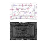 Hightopup Tapis de lit carré rose pour chat avec fond antidérapant - Résistant à la mastication - Fournitures pour chien - Multi scénario - Cadeau de voiture imprimé - 61 x 45,7 cm