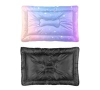 Hightopup Tapis de niche pour chien ou chat avec fond antidérapant - Motif étoiles roses et violettes - Plusieurs modèles - Cadeau résistant à la mastication - 60 x 45 cm