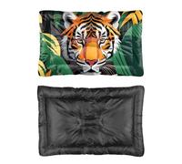 Hightopup Tiger In Jungle Panier de voyage pour chien avec fond antidérapant Lavable Grand lit lavable Multi Scénario Lit pour chien Imprimé Grand lit 90 x 60 cm