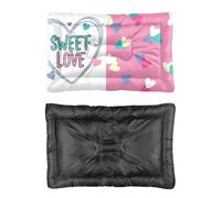 Hightopup Valentine Sweet Love Lit pour chien avec fond antidérapant - Indestructible - Plusieurs scénarios - Couverture imprimée pour chiens de taille moyenne - 90 x 60 cm
