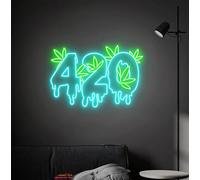 Highway 420 feuille de cannabis vert LED Neon Shield für Murdécoration USB réglable Lumière Salon Bars Pub Club Assemblées Art Murdécoration
