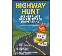 Highway Hunt License Plate Number Search Puzzle Book For Teens, Adults & Seniors: Featuring Plate Formats from Travel, Car, Vehicle, Motorcycle, ... for Stress Relief, Puzzle Lover & Relaxation