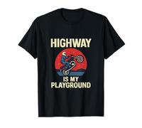 Highway is My Playground Humour Biker Graphic T-Shirt
