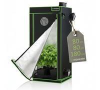 HIGHWERK culture Tente d'intérieur 80 x 80 x 180 cm | Noir Vert | Boîte de culture