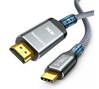 Highwings Câble USB C vers HDMI 4 K 0,5 m, câble USB C HDMI UHD Thunderbolt 3 compatible avec iPhone 15 Pro/Plus/Max, MacBook Pro/Air, iPad Pro/Air, Surface Book 2, Dell XPS, Galaxy S10/S9, etc.