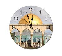 Higoss Horloge murale de cuisine - Horloge murale décorative silencieuse sans tic-tac, paysage naturel moderne, 30,5 cm pour chambre à coucher, bureau - Jérusalem Israël et Palestine
