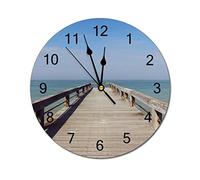 Higoss Horloge murale de cuisine - Horloge murale décorative silencieuse sans tic-tac, paysage naturel moderne, 30,5 cm pour chambre à coucher, bureau - Fin de la ligne Normandie