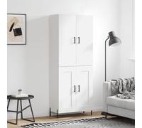 Higsose Armoire TV en métal - 69,5 x 34 x 180 cm - Blanc - Meuble TV en métal - Meuble de rangement - Petite armoire à roulettes - Bibliothèque - Étagère à chaussures étroite