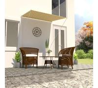 Higsose Auvent Rétractable pour Devant la Fenêtre Terrasse Balcon ou Jardin Mobilier D'extérieur Design Simple et Élégant Jaune et Blanc 150x150 cm