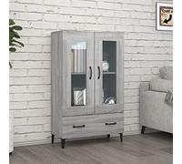 Higsose Buffet en bois - Armoire haute moderne - Pour salon, chambre à coucher ou couloir - Design industriel - Gris sonoma - 70 x 31 x 115 cm