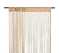 Higsose Lot de 2 rideaux à fils 100 x 250 cm Beige Rideaux pour salle d'étude, porte de terrasse, rideau de porte, salon, séparateur de pièce, décoration de vitrine Rideau polyvalent