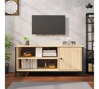 Higsose Meuble TV Design Élégant Chêne Sonoma 100x40x45 cm Bois d'ingénierie Meuble de Multimédia avec Pieds en Métal Meuble de Chambre Garder Magazines DVD Autres Articles Décoration Intérieure
