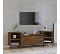 Higsose Meuble TV Salon Chêne Marron 160x35x55 cm Bois d'ingénierie Design Tendance Armoire Multimédia Grand Espace de Rangement Garder Magazines Livres Autres Articles Meuble de DVD