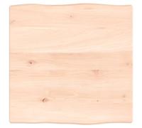 Higsose Plateau de Table Brun 40x40x2 cm Bois de Chêne Massif Applications Polyvalentes Dessus de Table de Remplacement Renouveler Table à Maison Fabriqué à Main avec Bord Vif