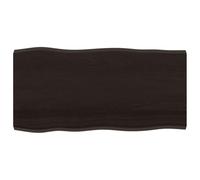 Higsose Plateau De Table en Chêne Massif 100x50x4 Cm Gris Foncé, Bord Vivant, Dessus De Remplacement pour Table Ou Bureau, 40 Kg