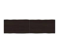 Higsose Plateau De Table en Chêne Massif 180x50 Cm Gris Foncé, Bord Vivant, Dessus De Remplacement Traité Prêt À L’Emploi
