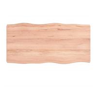 Higsose Plateau de Table Marron Clair 80x40x6 cm Bois de Chêne Massif Applications Polyvalentes Dessus de Table de Remplacement Renouveler Table à Maison Fabriqué à Main avec Bord Vif
