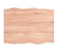Higsose Plateau de Table Marron Clair 80x60x4 cm Bois de Chêne Massif Applications Polyvalentes Dessus de Table de Remplacement Renouveler Table à Maison Fabriqué à Main avec Bord Vif