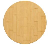 Higsose Plateau De Table Rond en Bambou Verni Ø50 Cm Épaisseur 1,5 Cm, Dessus De Table Polyvalent Maison, Café, Restaurant