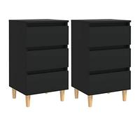 Higsose Table de Chevet 2 pcs Table de Canapé Armoires de Rangement Armoire Auxiliaire Décoration Intérieure Design Élégant et Classique Noir 40x35x69 cm