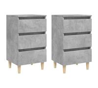 Higsose Table de Chevet 2 pcs Table de Canapé Armoires de Rangement Armoire Auxiliaire Décoration Intérieure Design Élégant et Classique Gris Béton 40x35x69 cm