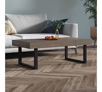 Higsose Table Salon Basse Bois 120x60x40 cm Table Basse Vintage Table Basse Plateau Rehaussable Coffee Table Industriel Design Table D'appoint Gris et Noir
