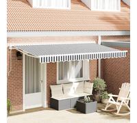 Higsose Tissu de Remplacement pour Auvent Mobilier D'extérieur pour Devant la Fenêtre Balcon Terrasse ou Jardin Design Simple et Élégant Anthracite et Blanc 400x200 cm