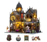 HIGSPE Maquette Maison Miniature DIY Kit, Maison de poupée en Bois avec Meubles et lumières LED, 3D Maquette Maison A Construire Adulte, Kit Château Magique Modèle DIY pour Anniversaires, Noël