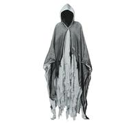 higyee Cape Médiévale D'Halloween - Costume D'horreur De La Faucheuse D'Halloween | Effrayant Halloween Détraqueur Cape Hommes Avec Capuche | Costume De Cosplay D'horreur Vintage Pour Adultes (gris)