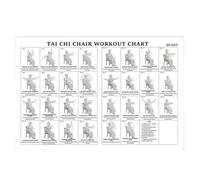 higyee Chaise de Yoga pour Adulte,Affiche Murale Fitness Débutants 30x45cm | Poster de Poses de Yoga | à Domicile Voyage Bureau Salle de Sport