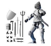 higyee Figurines d'action - Figurines d'action Médiévales | Figurines d'action Multi-articulées Imprimées en Jouet De Chevalier Médiéval | Figurines d'action Créatives Et Articulées (Argent)