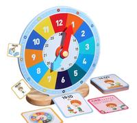 higyee Horloge d'apprentissage en Bois pour, Horloge Jouet pour apprenant | Horloge de Pratique du Temps d’enseignement | Horloges d'entraînement pour l'apprentissage des, Kit d'horloge pédagogique,