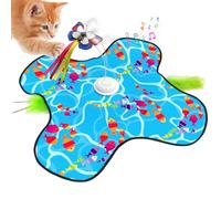 higyee Jouet Interactif pour Chat - Interactifs pour Chat À Plumes Mobiles | Jeu Électrique Intelligent Réglable À 3 Vitesses avec Teasers Dissimulés Mobiles pour Le Salon De La Maison