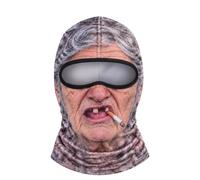 higyee Masque de Ski Old Man, Masques de Ski 3D réalistes et drôles Old Man | Masque facial intégral, cagoule de ski 3D fantaisie Old Man, cache-cou multifonctionnel, pour le Sports de plein air
