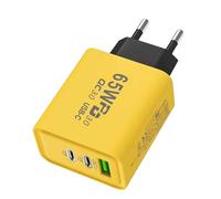 higyee Prise Adaptateur USB - Adaptateur De Charge Rapide | Adaptateur De Charge pour Téléphone Portable 65 W avec 3 Ports | Chargeur Mural USB Bloc De Chargeur pour La Maison, 100-240V