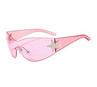 higyee Soleil Y2K pour Femmes Hommes, Soleil Surdimensionnées Rétro Tendance des Années 2000, Soleil Y2K sans Monture Protection UV400