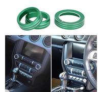 Hihaha Anneau De Couvercle De Bouton De Commutation De Contrôle Du Volume Des Médias Des Phares Pour Ford pour Mustang 15-21 / Alliage D'Aluminium Élégant / 3 Pcs Vert.